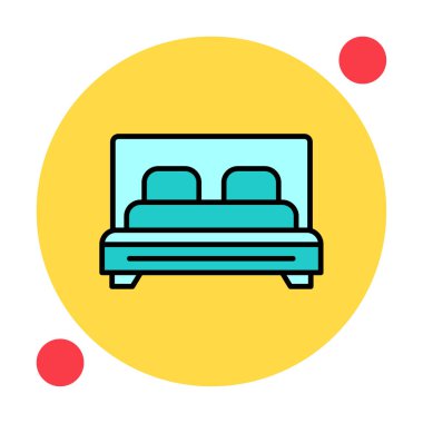 yastıklı yatak vektör simgesi modern basit tasarım