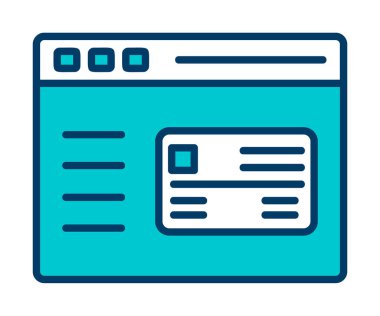 Basit Web Ödeme simgesi, vektör illüstrasyonu