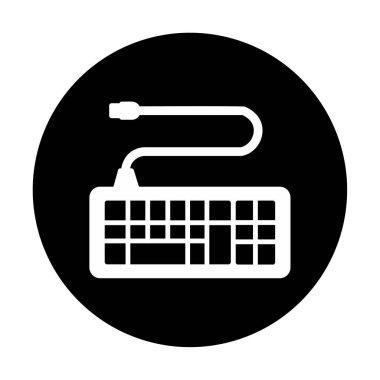 Kablolu klavye simgesinin basit web çizimi