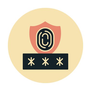 Parmak izi ikonu. Özel daire tasarımı. vektör illüstrasyonu.