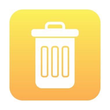 Çöp kutusu vektörü düz simge tasarımı