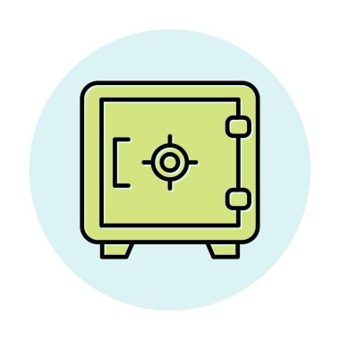 Güvenli simge, loker işareti, vektör illüstrasyonu