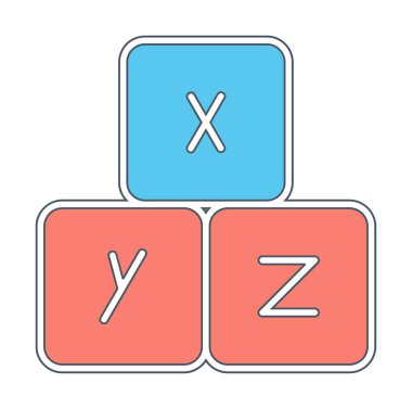alfabe küpleri web simgesi, vektör illüstrasyonu