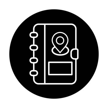 Soyut arkaplan vektöründe adres defteri simgesi izole edildi