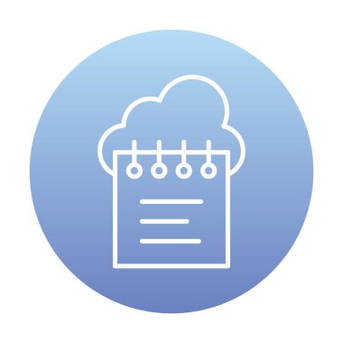 bulut veri çizgisi ikonu vektör illüstrasyonu