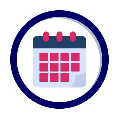 Takvim düzlüğü simgesi, vektör illüstrasyonu 