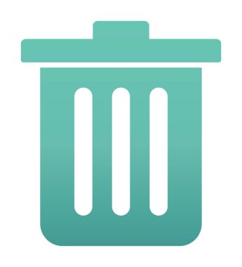 Çöp kutusu simgesi, çöp kutusu simgesi, renkli vektör illüstrasyonu