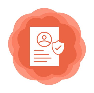 İşaretli işaret simgesi, vektör illüstrasyonlu profil belgesi