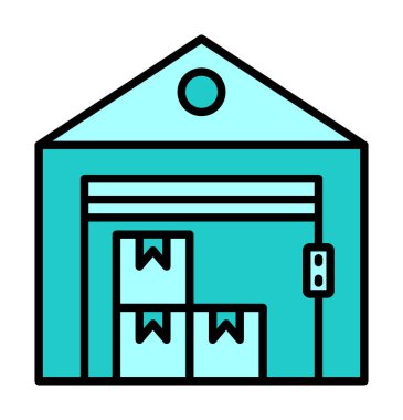 Web için depo vektör simgesinin basit illüstrasyonu