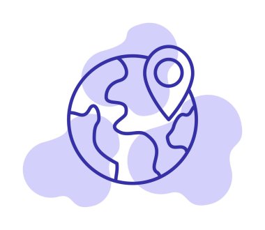 Basit Globe Konum simgesi, vektör illüstrasyonu