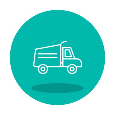 Web ve mobil uygulama tasarımınız için kamyon simgesi vektörü, kargo kamyonu logosu konsepti