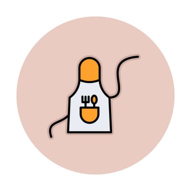 Mutfak önlüğü simgesi, vektör çizimi