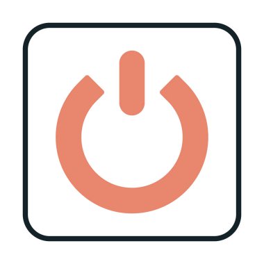 Güç düğmesi simgesi. İnce çizgi çizimi. vektör simgesi beyazda izole edildi