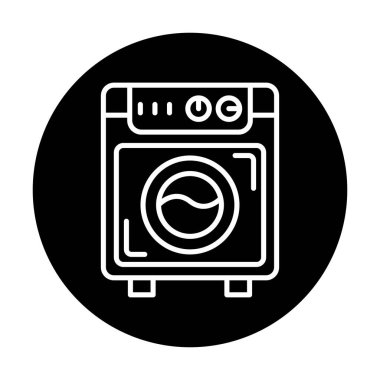 çamaşır makinesi simgesi. Kıyafetler için çamaşır makinesi vektör simgesi çizimi.                                        