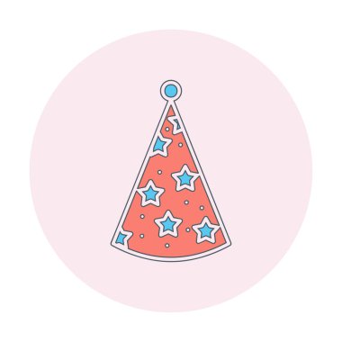 Basit Parti Şapkası simgesi, vektör illüstrasyonu