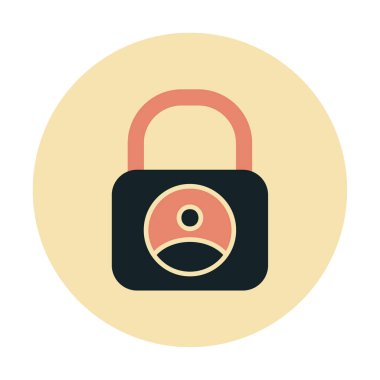 Kilit simgesi. Özel daire tasarımı. vektör illüstrasyonu.