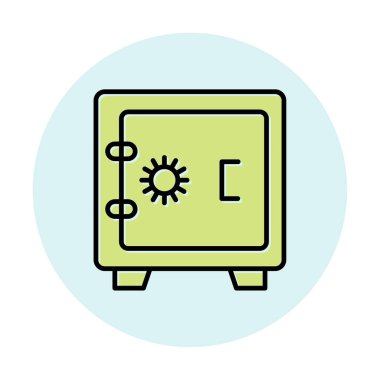 Güvenli simge, loker işareti, vektör illüstrasyonu