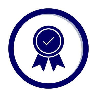 Onaylanmış madalya simgesi, vektör illüstrasyonu.