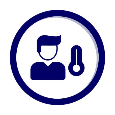 Hasta kişi ikonu. Yüksek sıcaklık simgesi. Vektör illüstrasyonu.