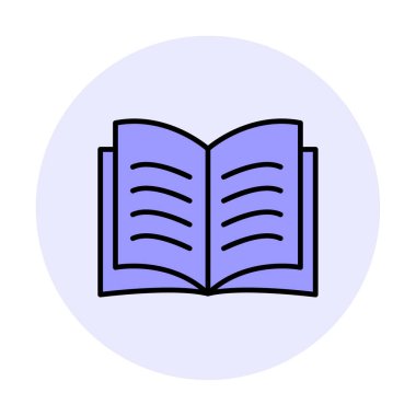 kitap düz simge vektör çizim