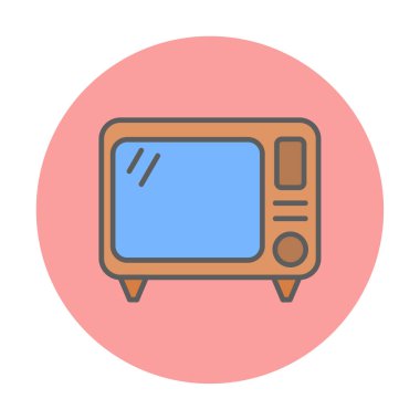 Eski TV simgesi vektör illüstrasyonu