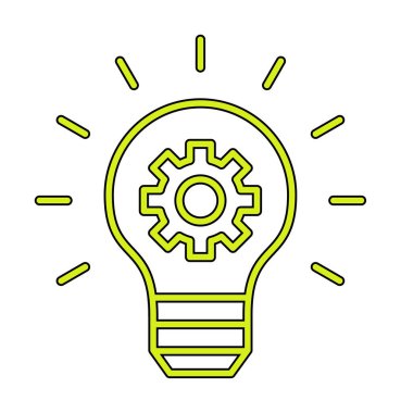 Fikir ampul ikonu vektör illüstrasyonu             