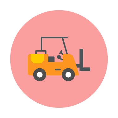 Forklift ikon vektörü. İnce çizgi işareti. izole edilmiş sınır sembolü çizimi