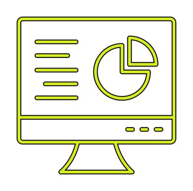 Çevrimiçi Pie Grafik ikonu vektör illüstrasyonu