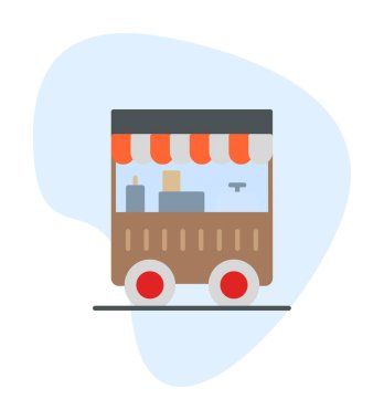 Yemek arabası simgesinin vektör illüstrasyonu 