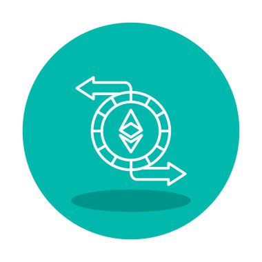 Ethereum Exchange web simgesi, vektör illüstrasyonu. ethereum işareti, kripto para birimi resmi