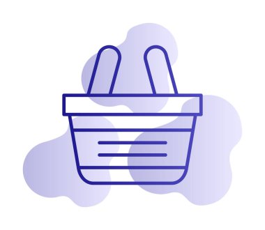 Alışveriş sepeti ikonu vektör illüstrasyonu          