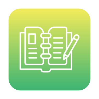 açık kitap ve kalem simgesi, vektör illüstrasyonu 