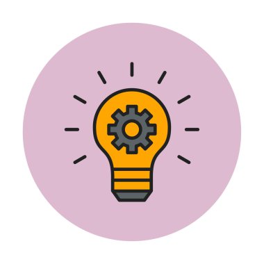 Fikir ampul ikonu vektör illüstrasyonu             