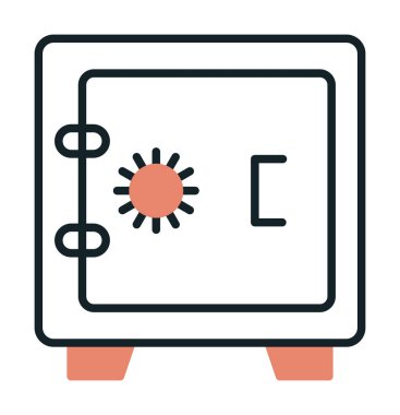 Güvenli simge, loker işareti, vektör illüstrasyonu