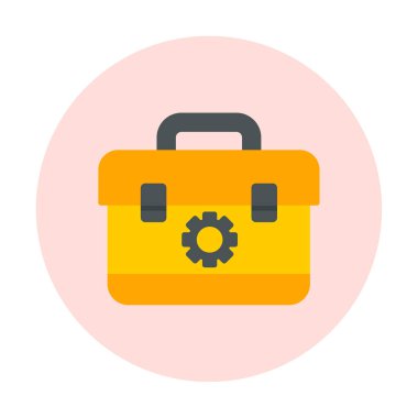 Araç takımı, araç kutusu düz simgesi, vektör illüstrasyonu