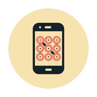 Mobil güvenlik, akıllı telefon ikonu. vektör illüstrasyonu