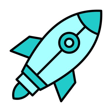Roketin vektör çizimi. Başlangıç konsepti