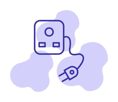 Fiş ve Soket, web simgesi basit tasarım 