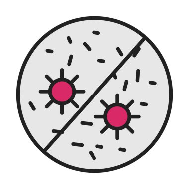 Antibakteriyel ikon. Virüs işareti. vektör 