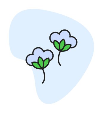 Pamuk çiçeklerinin basit web çizimi