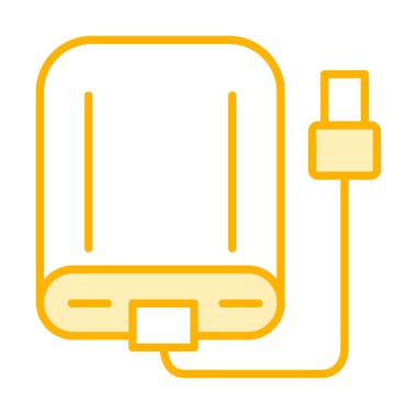 harici sabit disk simgesi, vektör illüstrasyonu basit tasarım