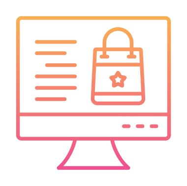 Ekran vektör illüstrasyonunda ticaret simgesi