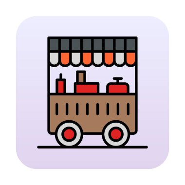 Yemek arabası simgesinin vektör illüstrasyonu 