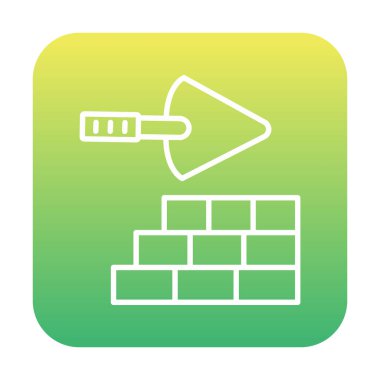 Tuğla ve inşaat malası. Vektör illüstrasyonu 