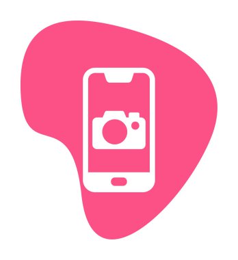 Akıllı telefon kamera simgesi, vektör illüstrasyonu 