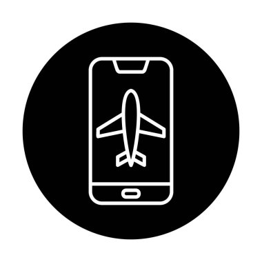 Akıllı telefon ekranında uçak kipi, vektör illüstrasyonu 