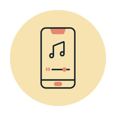 Mobil Müzik Oynatıcı ikon vektör illüstrasyonu