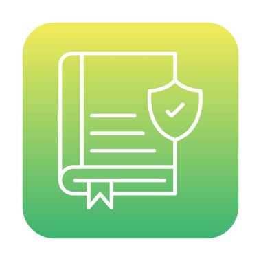 Kitap ve güvenlik kalkanı. Web simgesi basit illüstrasyon 