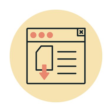 Page Download web icon, vector illustration