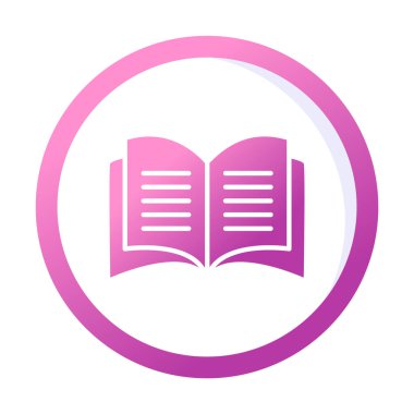 Basit Açık Kitap simgesi, vektör illüstrasyonu